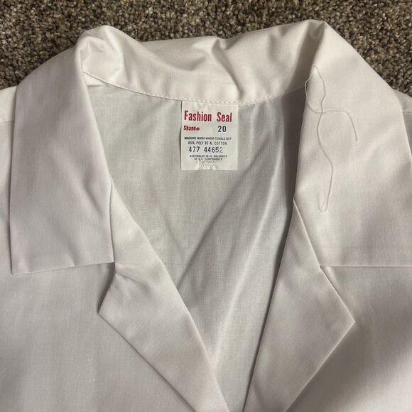 2 Fashion Seal White Medical Lab Coat Long Sleeve Womens 20 XL Deli Meat Butcher - Picture 2 of 5